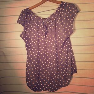 laura conrad pock a dot blouse